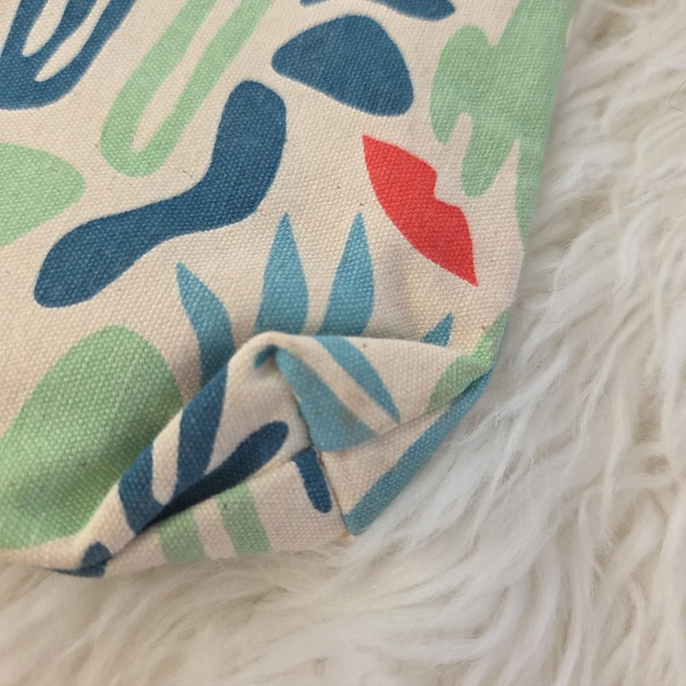 Ipsy Glam Bag Blue Orange Abstract Cosmetics Bag